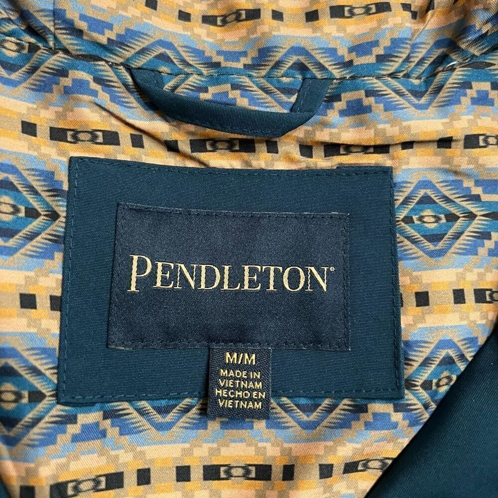 PENDLETON Women’s Jacket Medium Blue Lined Ribbed… - image 5